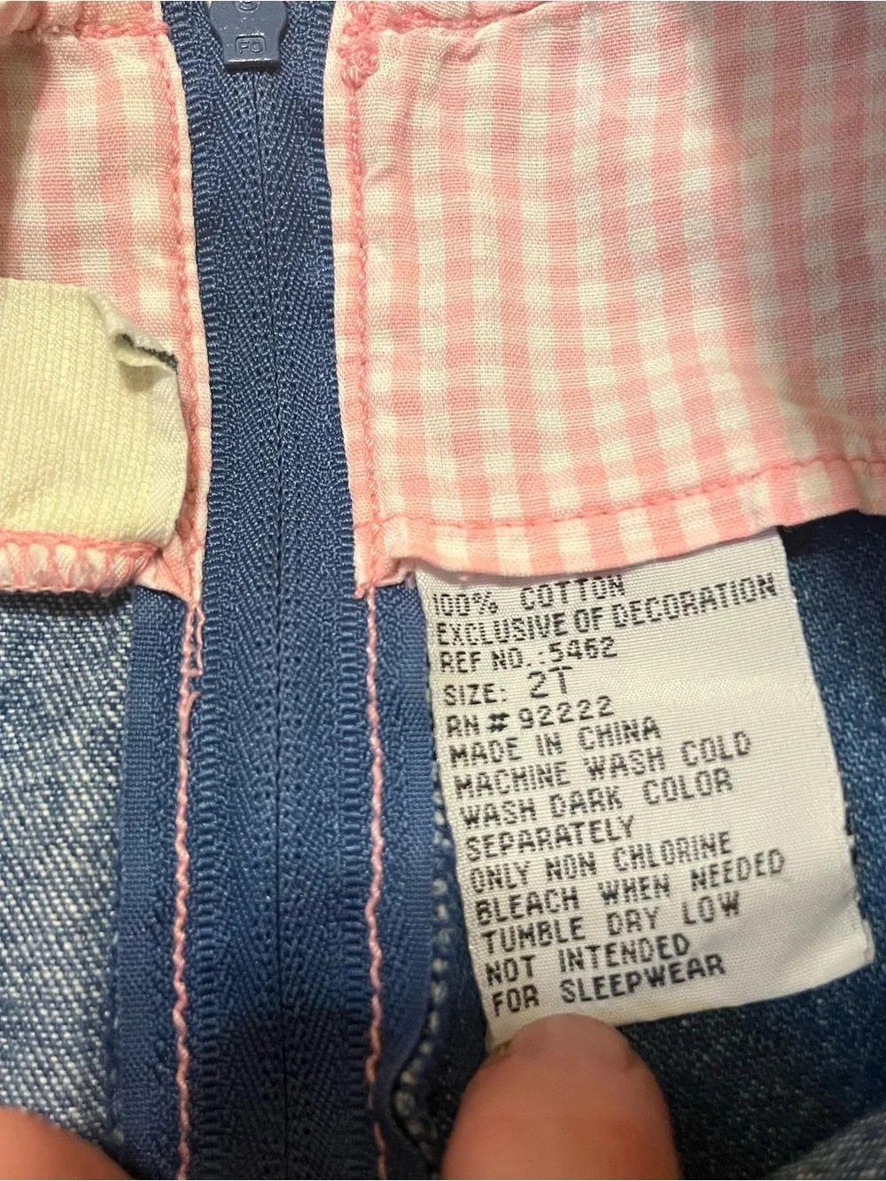 Carter's Patchwork Denim Dress with Pink & Green Embroidery